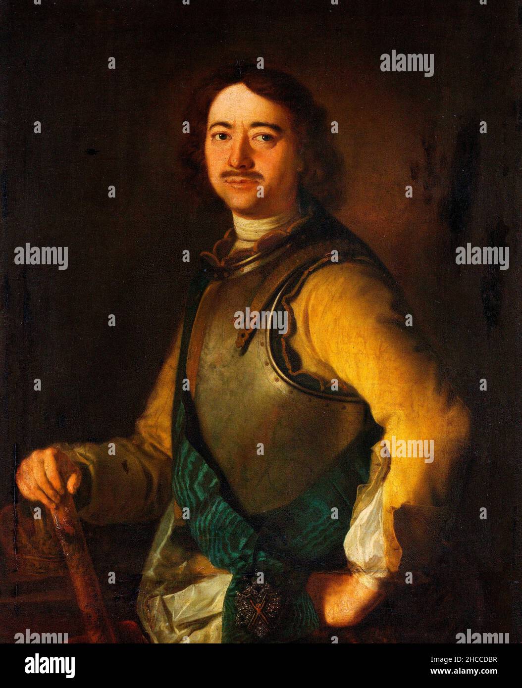 Peter the Great. Portrait of Tsar Peter I of Russia (1672-1725),  oil on canvas, 18th century Stock Photo