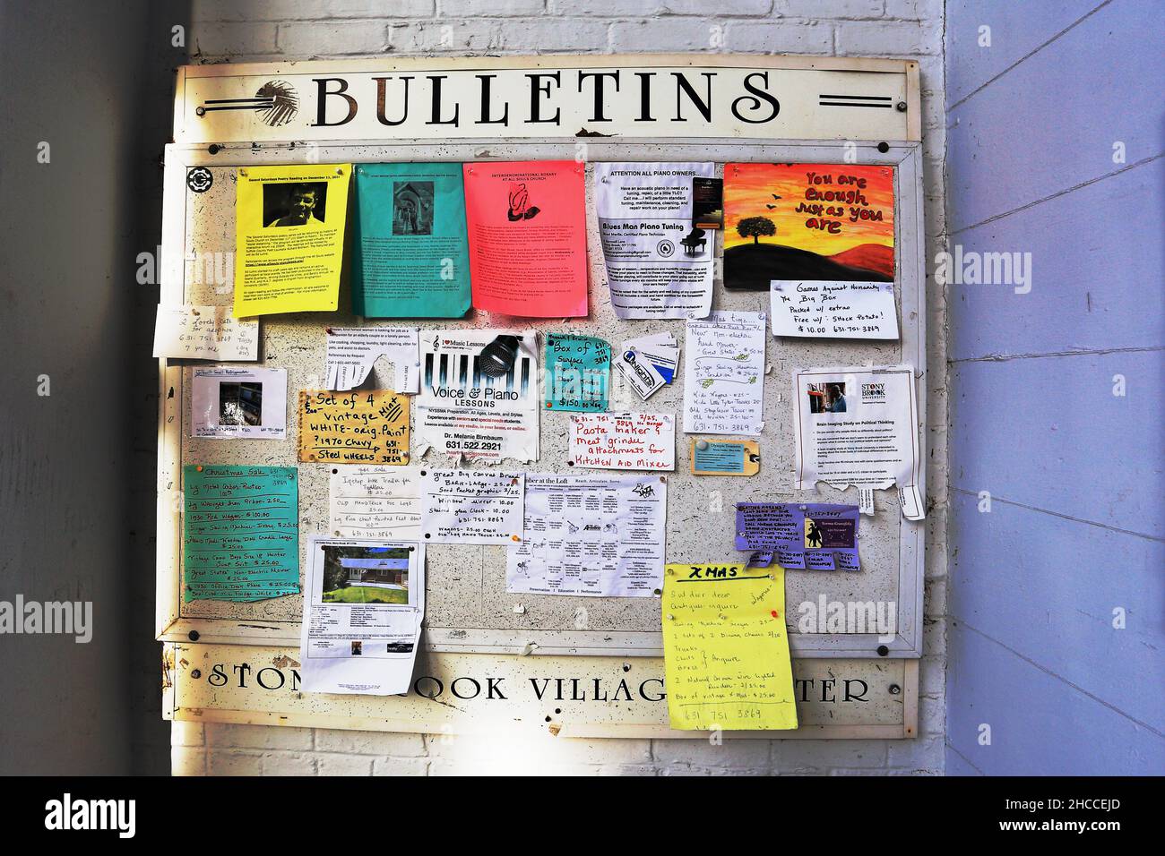 Bulletin board outside the Stony Brook Long Island Post Office Stock Photo