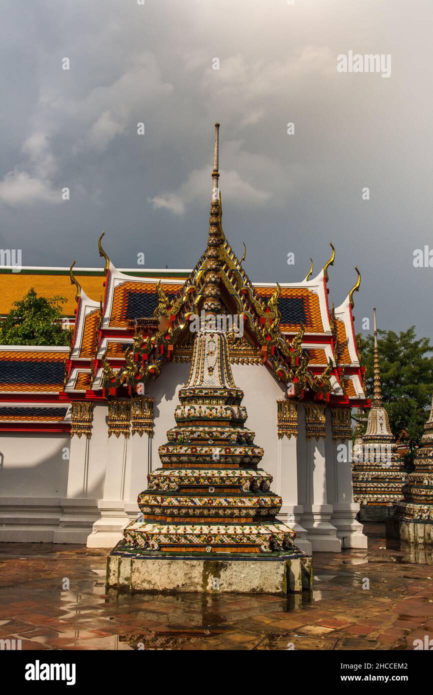 Wat Pho or the Temple of the Reclining Buddha one of the largest and oldest wats in Bangkok built in 16th Century (Officially known as Wat Phra Chetup Stock Photo