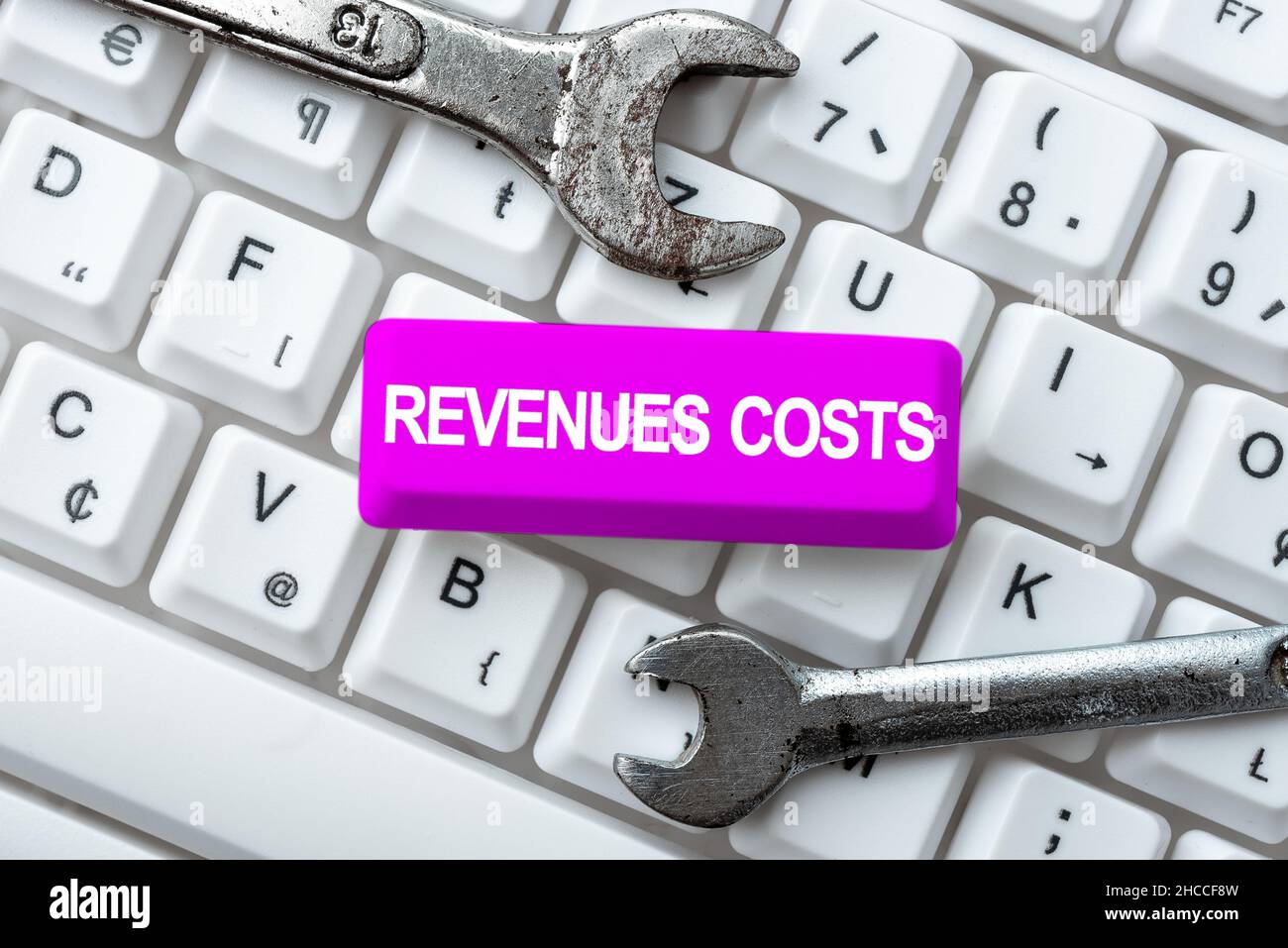 Inspiration showing sign Revenues Costs. Word Written on Total amount of money in Manufacturing and Delivery a product Typing And Publishing Stock Photo