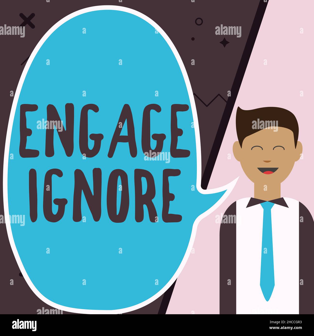 Hand writing sign Engage Ignore. Business overview Silent Treatment