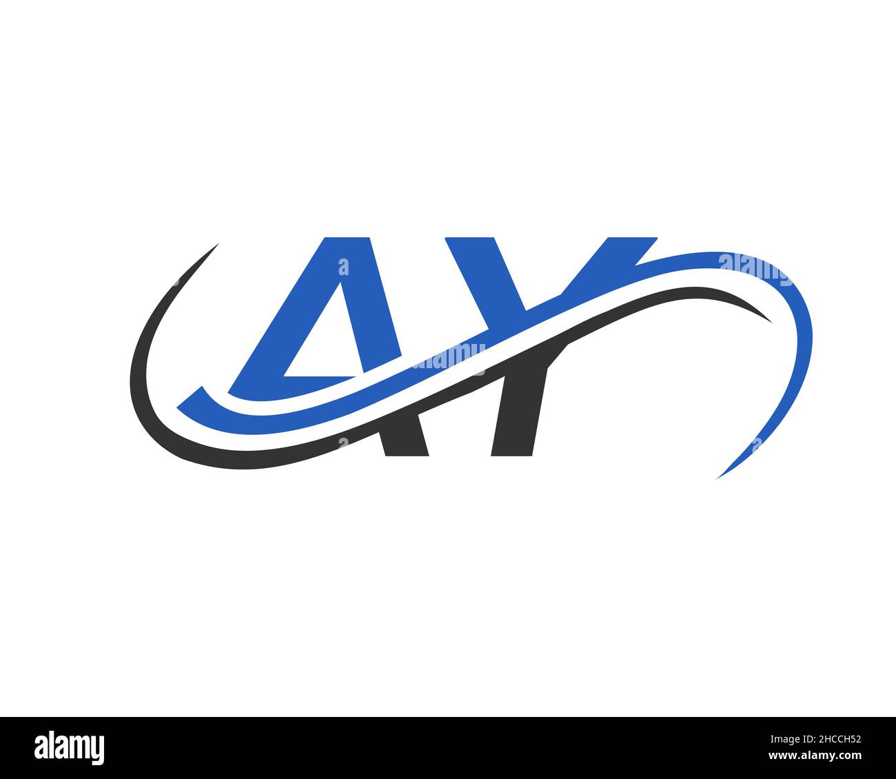 Initial AY Logo Design. AY Letter Linked Business Logo. AY logo Design
