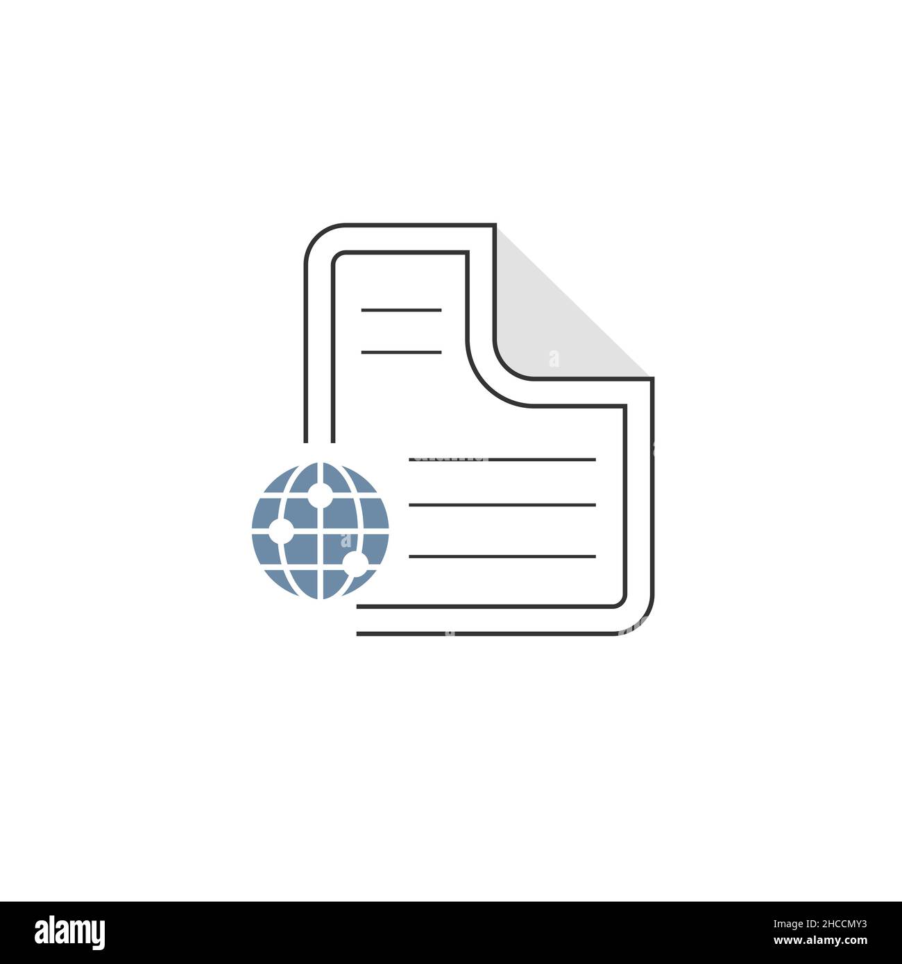 Document globe icon. files internet sign icon. Stock Vector ...