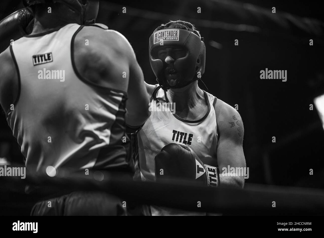 Amateur boxing match in Omaha, Nebraska, USA Stock Photo Alamy