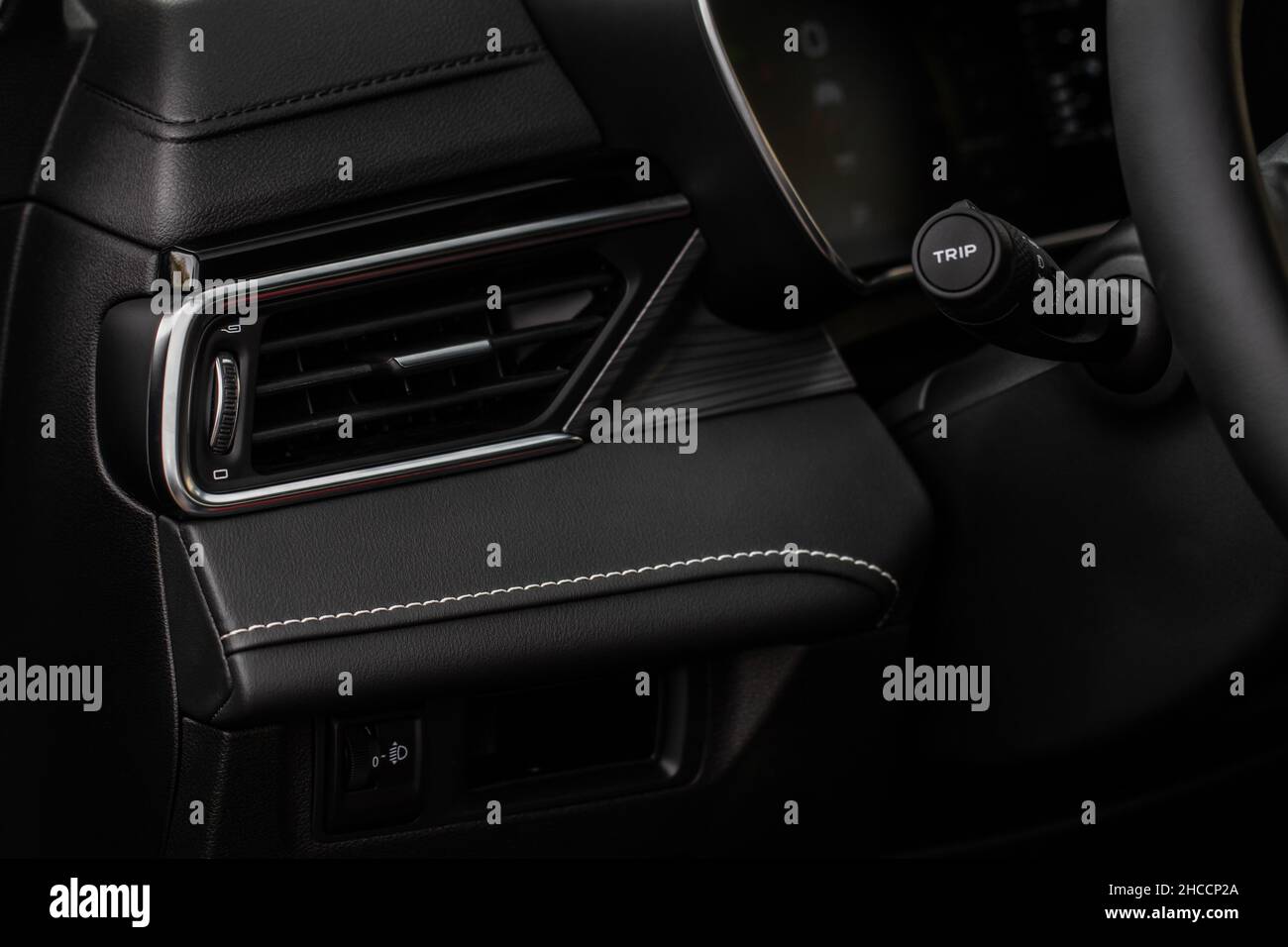 Car air conditioning close up view. The air conditioner flow inside the