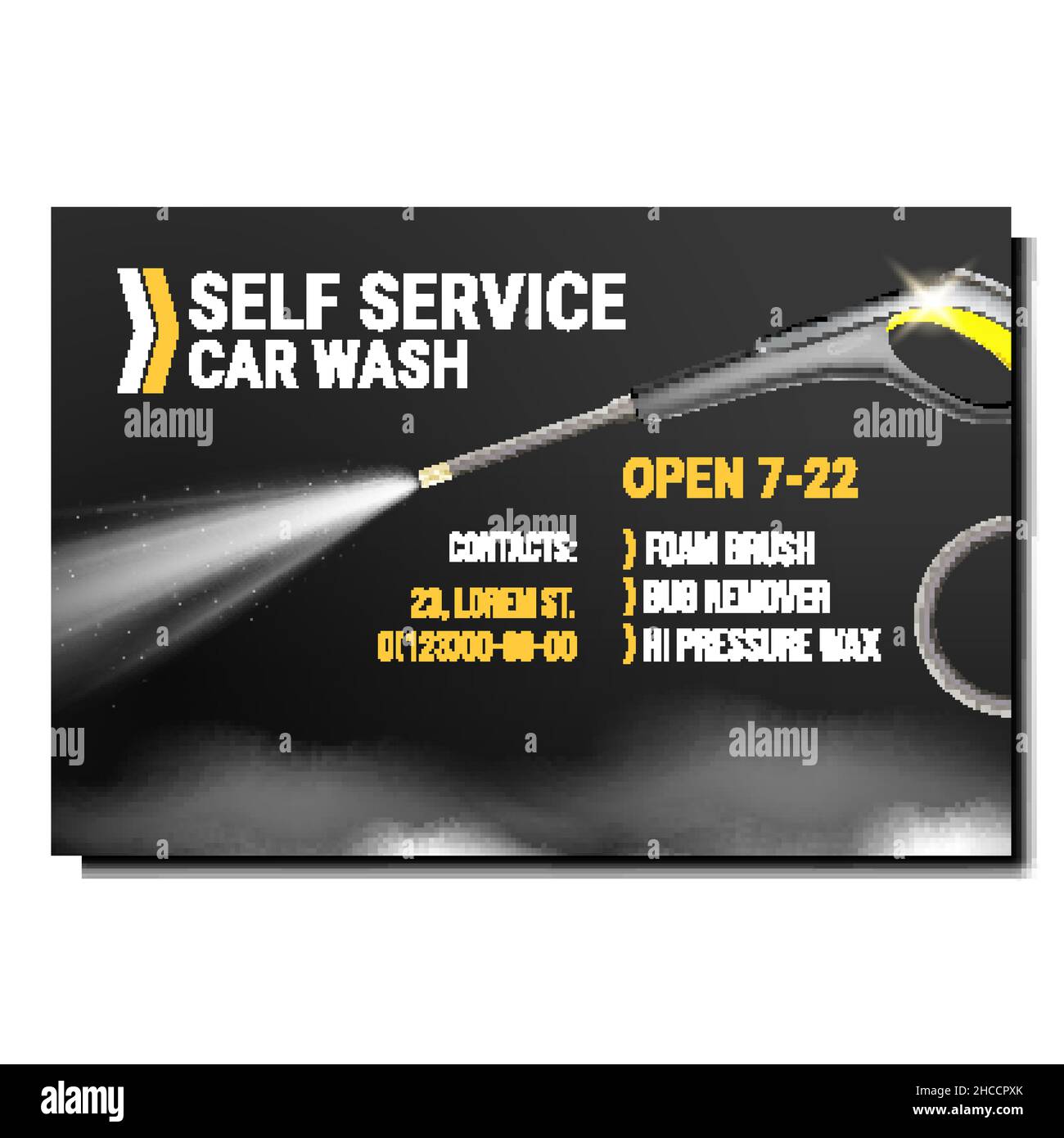 Touchless and automatic car wash service poster Vector Image