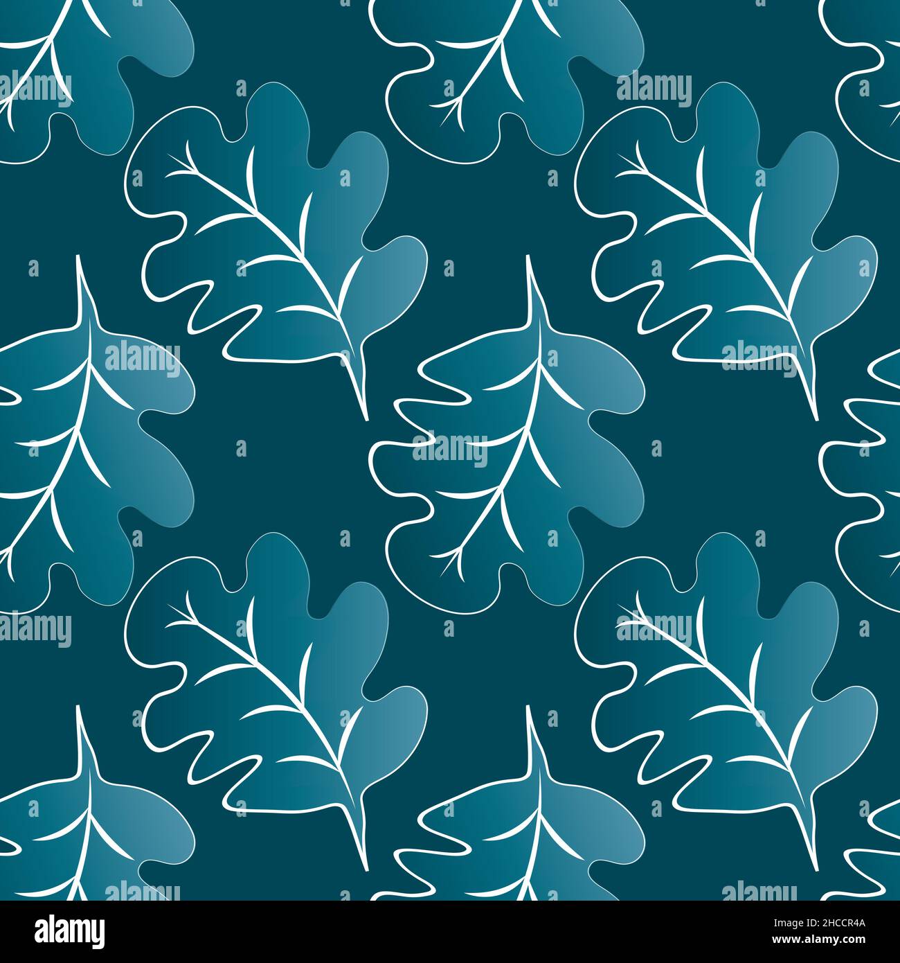 Seamless pattern on a square background - oak leaves - abstraction, surreal. Design element. Graphics, minimalism. Wallpapers, textiles, packaging, background for a website, mobile application or blog. Stock Vector