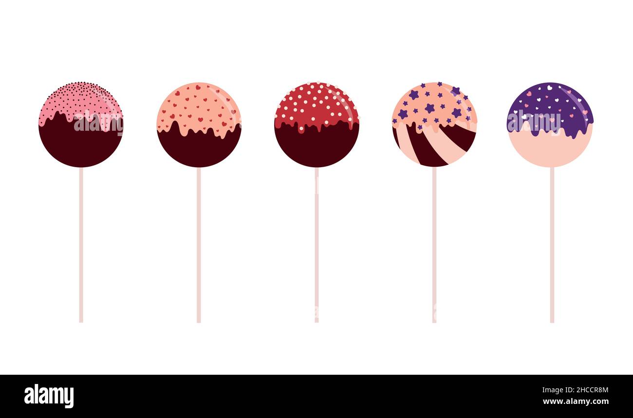 Vector icon set with cake pops in cartoon styleyle Stock Vector Image & Art Alamy
