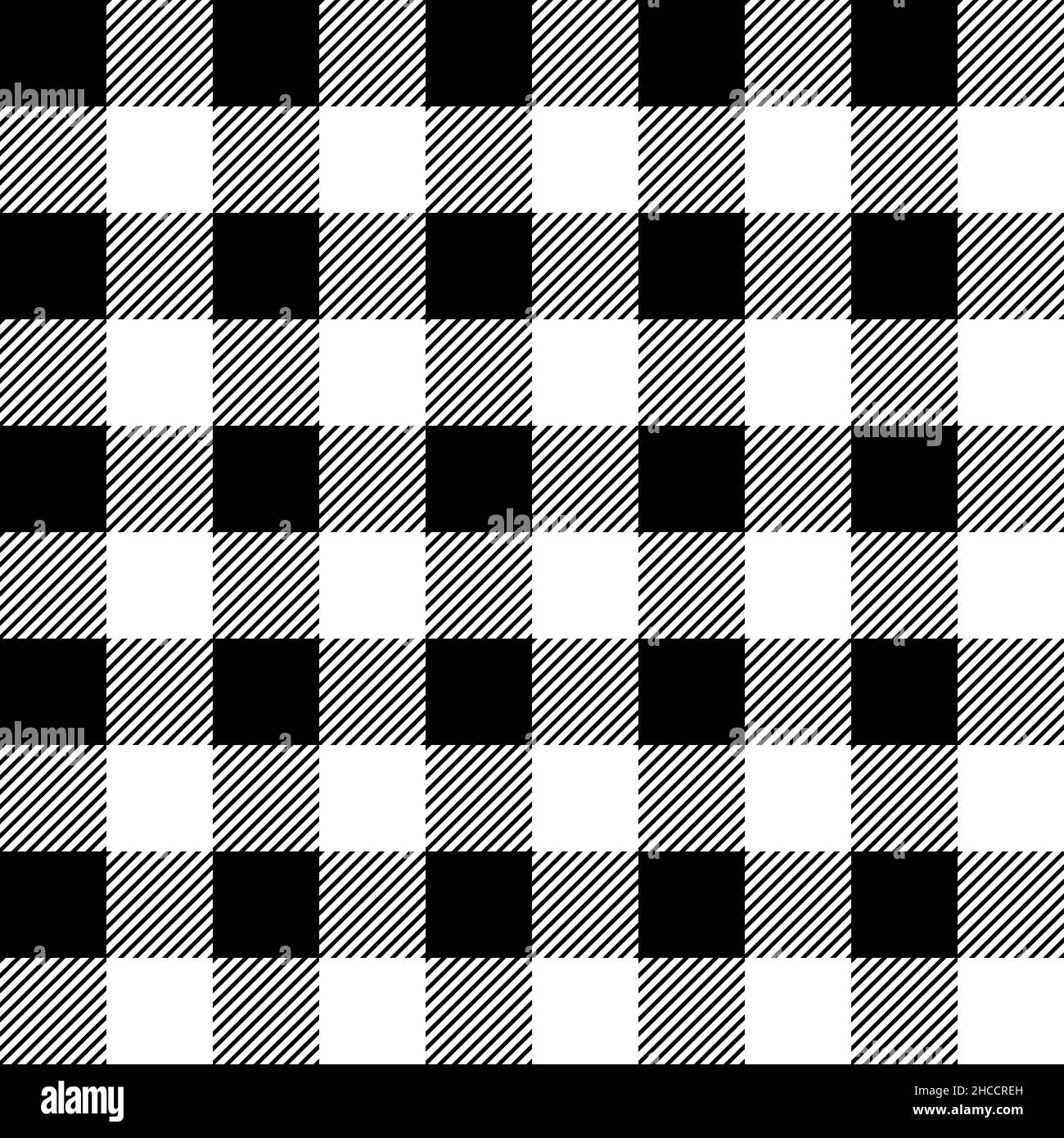 Classic monochrome gingham seamless pattern. Vector illustration Stock
