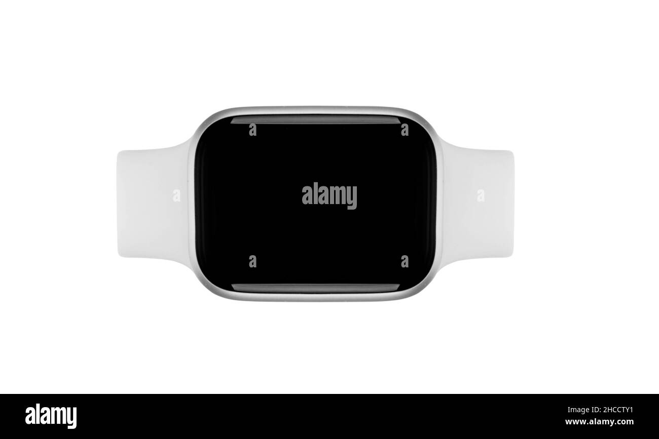 White digital watch isolated. Stock Photo