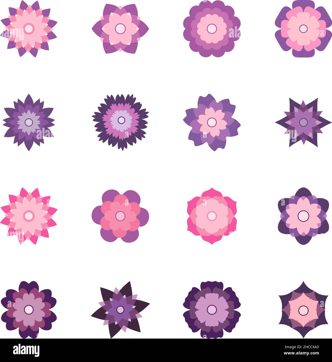 Set of colorful flowers, vector illustration Stock Vector Image & Art ...