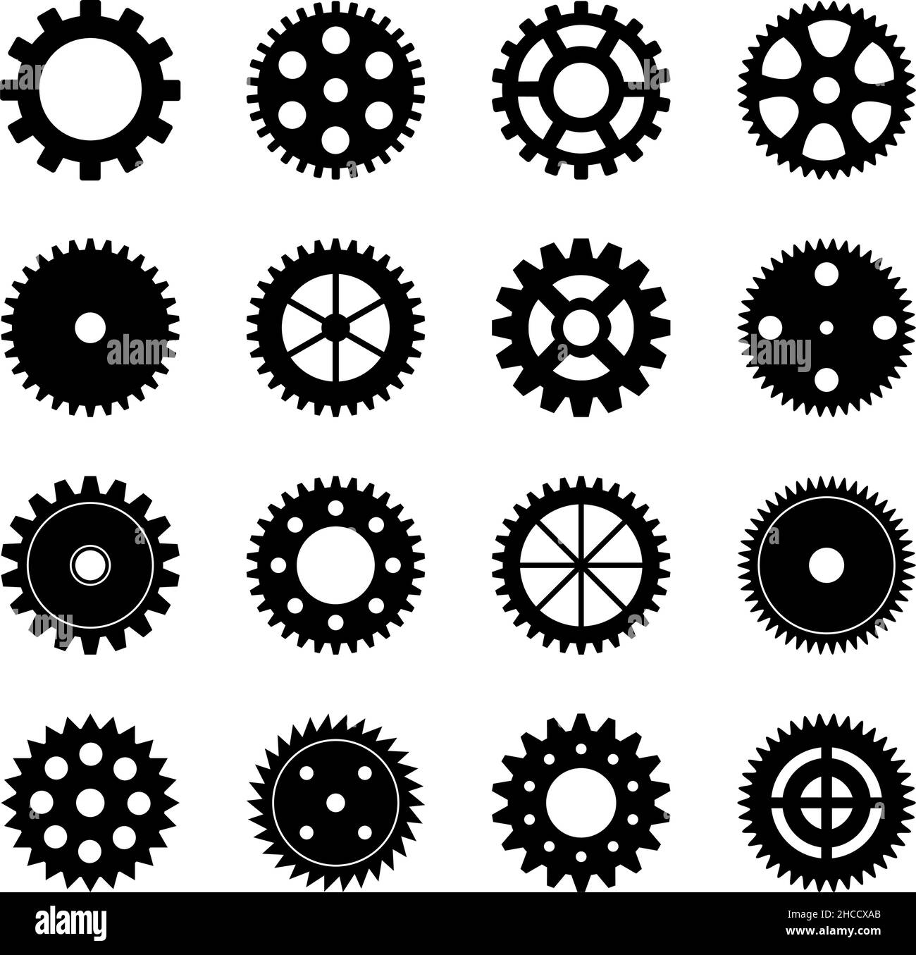 Set of gear wheels, vector illustration Stock Vector
