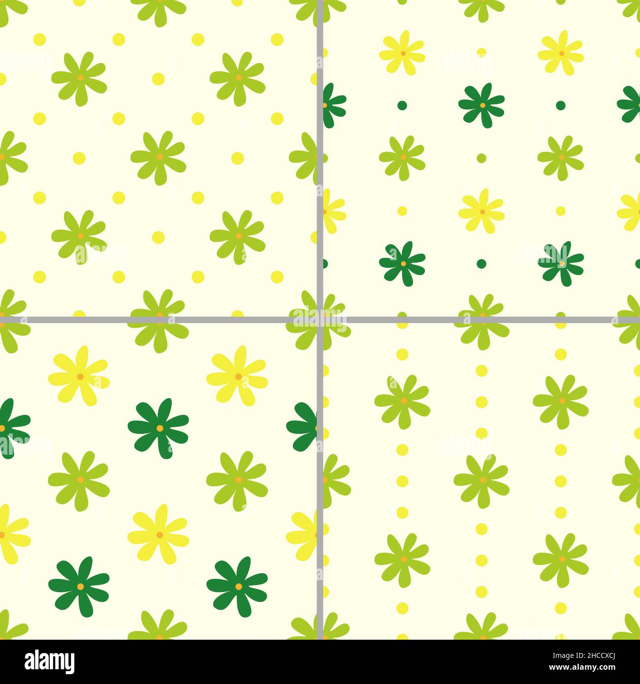 Set of seamless patterns with flowers, vector illustration Stock Vector ...