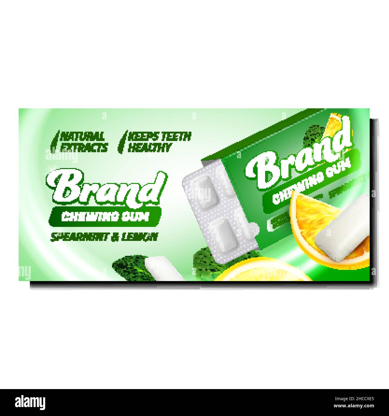 Chewing Gum Creative Promotional Banner Vector Stock Vector Image & Art