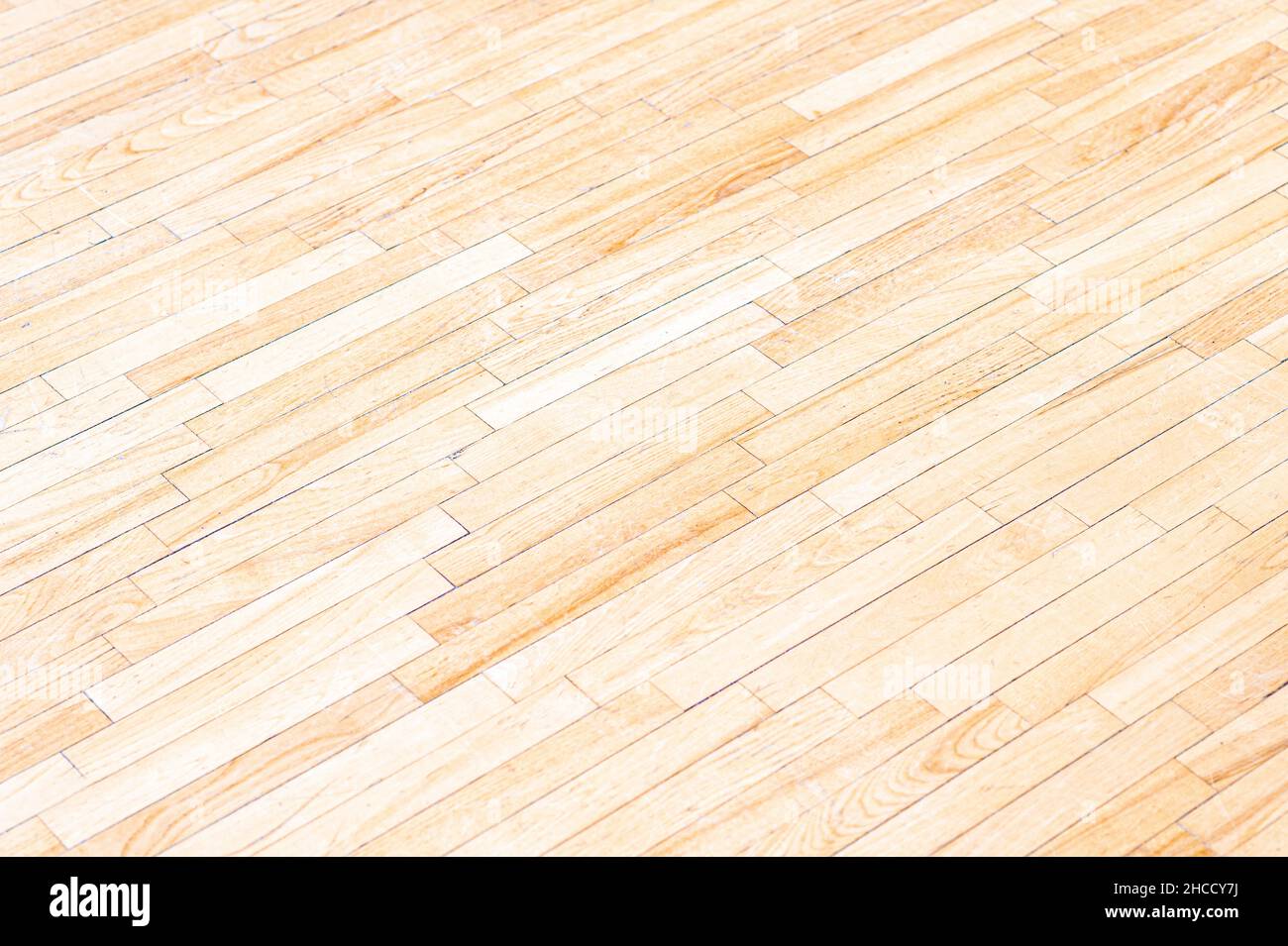Wooden floor futsal, handball, volleyball, basketball, badminton court. Grunge wood pattern texture background, wooden parquet background texture Stock Photo