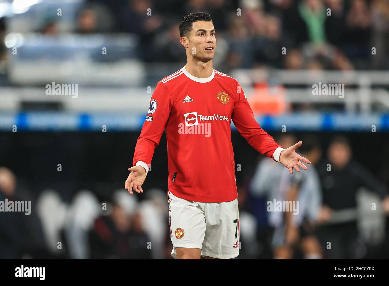 Cristiano Ronaldo #7 of Manchester United reacts during the game in, on 12/27/2021. (Photo by Mark Cosgrove/News Images/Sipa USA) Credit: Sipa USA/Alamy Live News Stock Photo