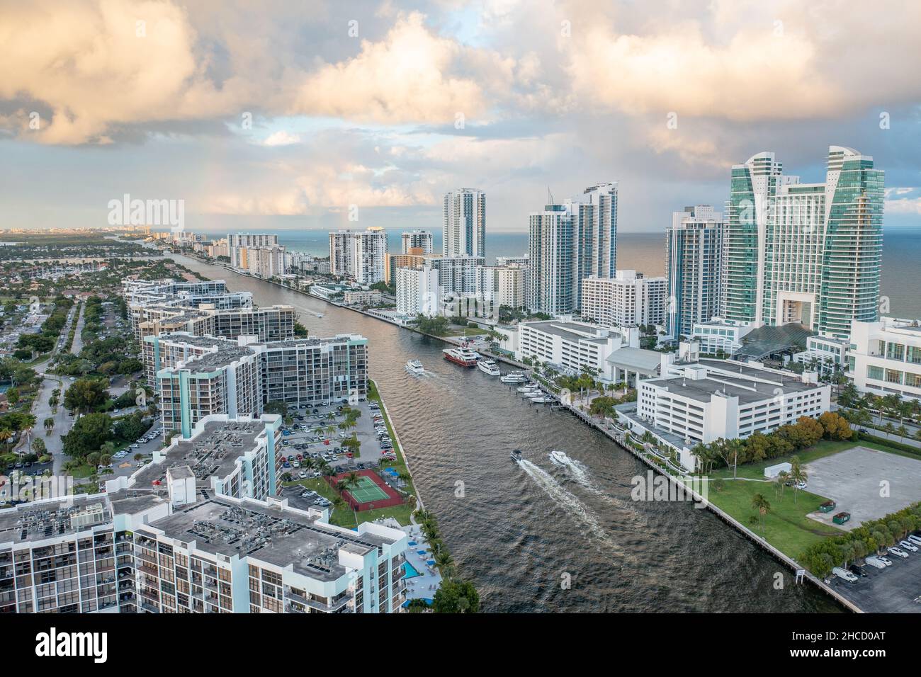 Hallandale and Miami Beach Florida after a Storm Stock Photo