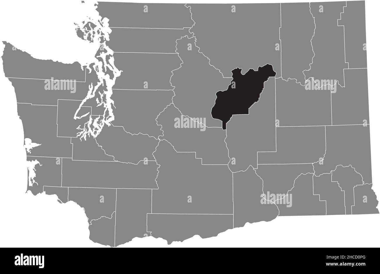 Douglas County Wa Map Black Highlighted Location Map Of The Douglas County Inside Gray  Administrative Map Of The Federal State Of Washington, Usa Stock Vector  Image & Art - Alamy