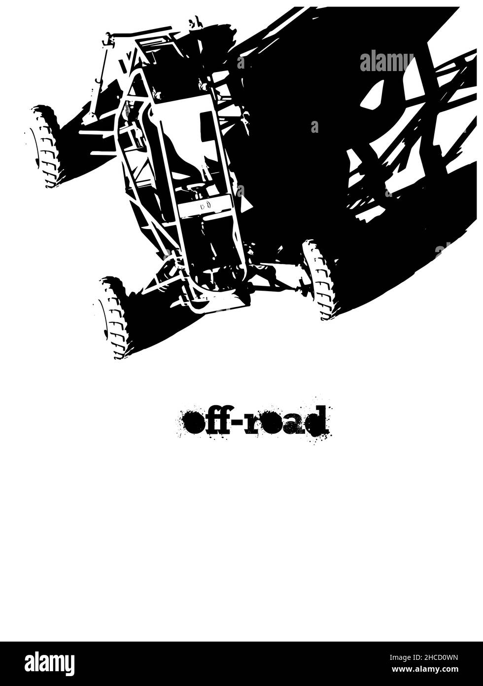 Stylized vector illustrations template on the theme of offroad buggy