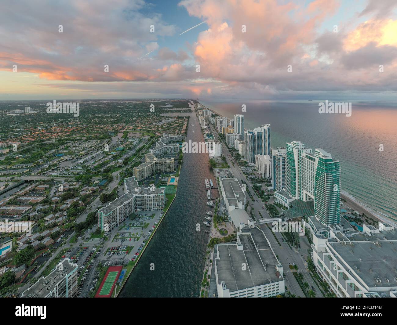 Hallandale and Miami Beach Florida after a Storm Stock Photo Alamy