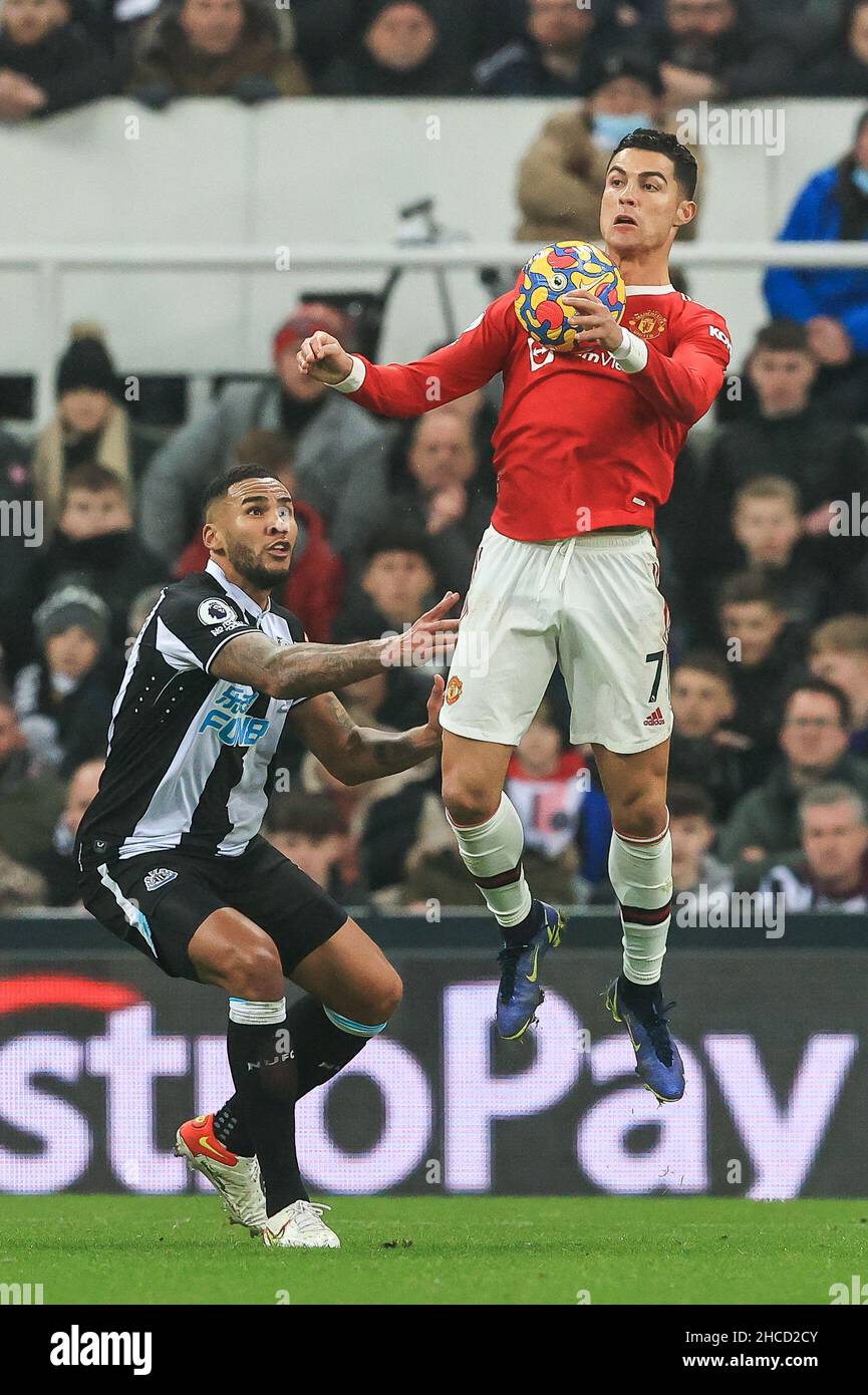 Cristiano Ronaldo #7 of Manchester United controls the ball in, on 12/27/2021. (Photo by Mark Cosgrove/News Images/Sipa USA) Credit: Sipa USA/Alamy Live News Stock Photo