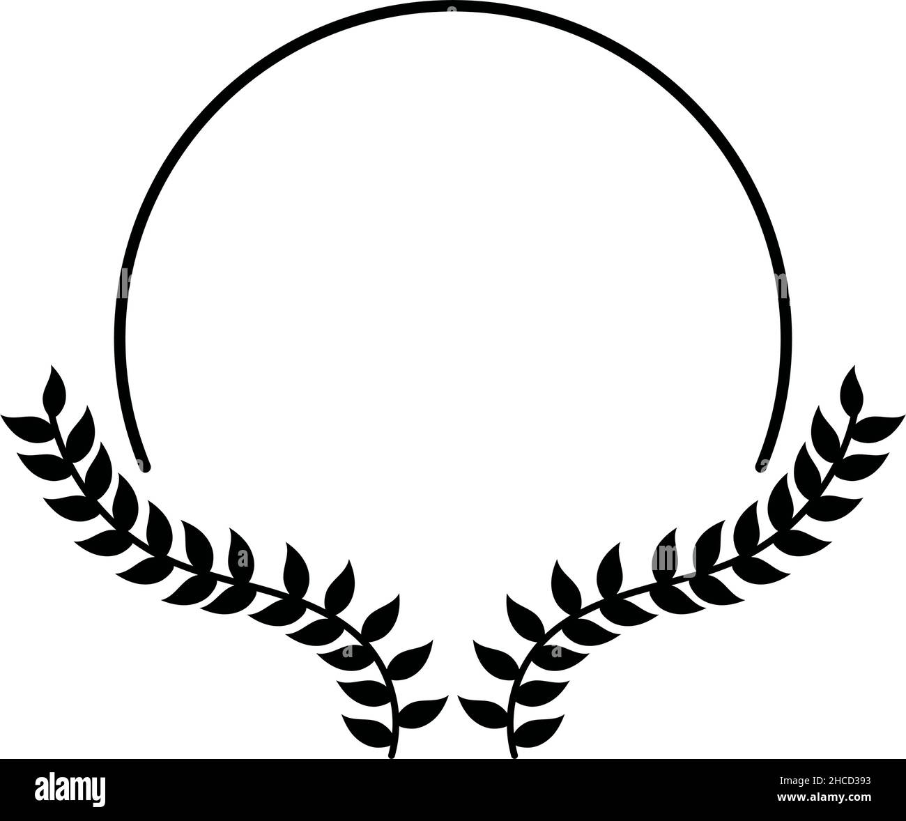 black laurel wreath icon over white Stock Vector Image & Art - Alamy
