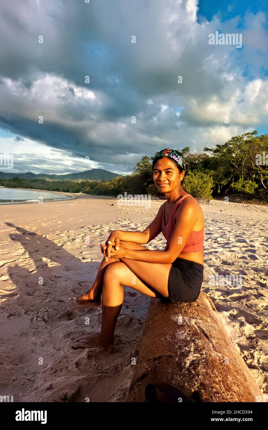 Enjoying the beach at Playa Conchal, Guanacaste, Costa Rica Stock Photo