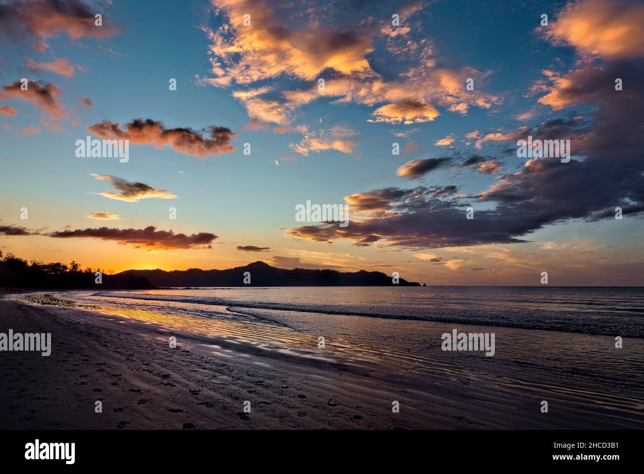 Sunset at Playa Conchal and Brasilito, Guanacaste, Costa Rica Stock Photo