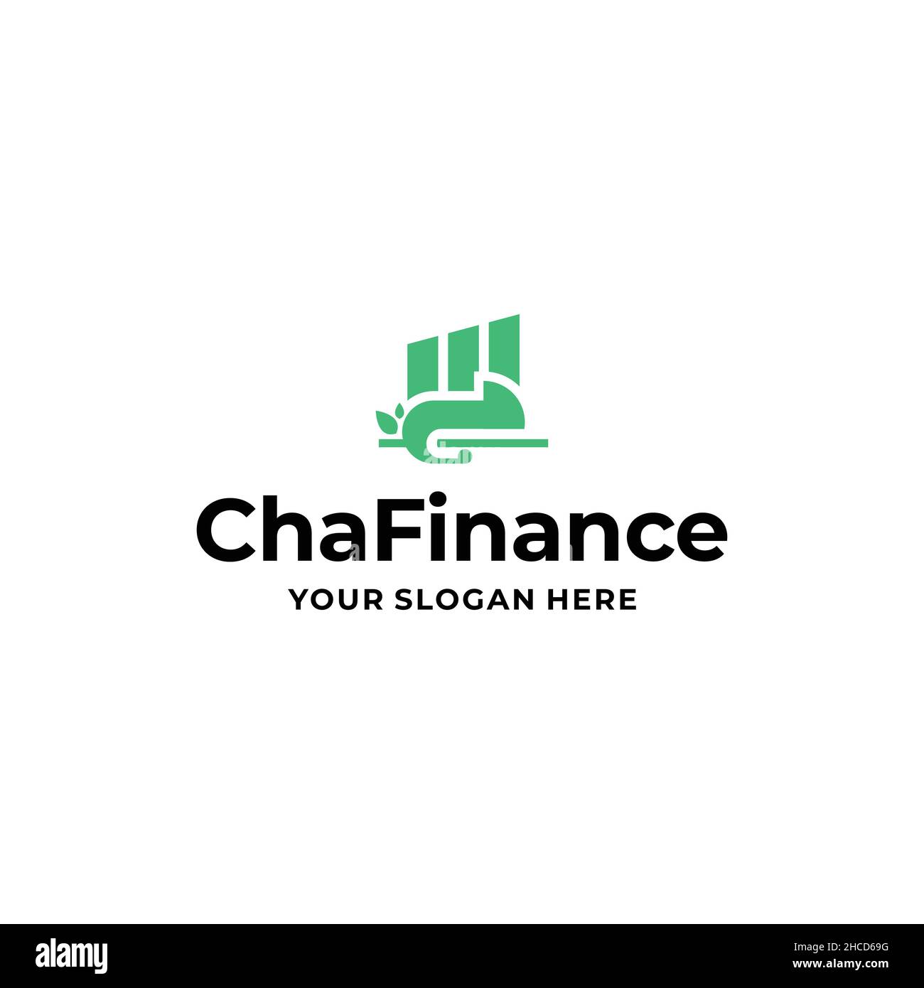 Modern design CHA FINANCE accounting logo design Stock Vector