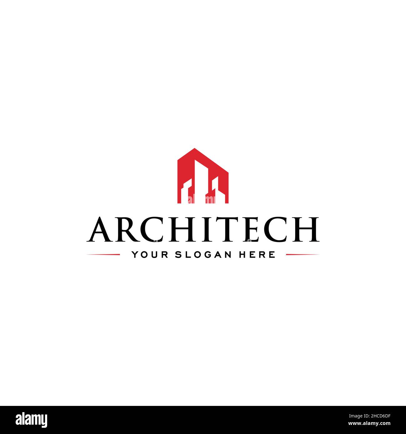Modern flat design ARCHITECH building logo design Stock Vector