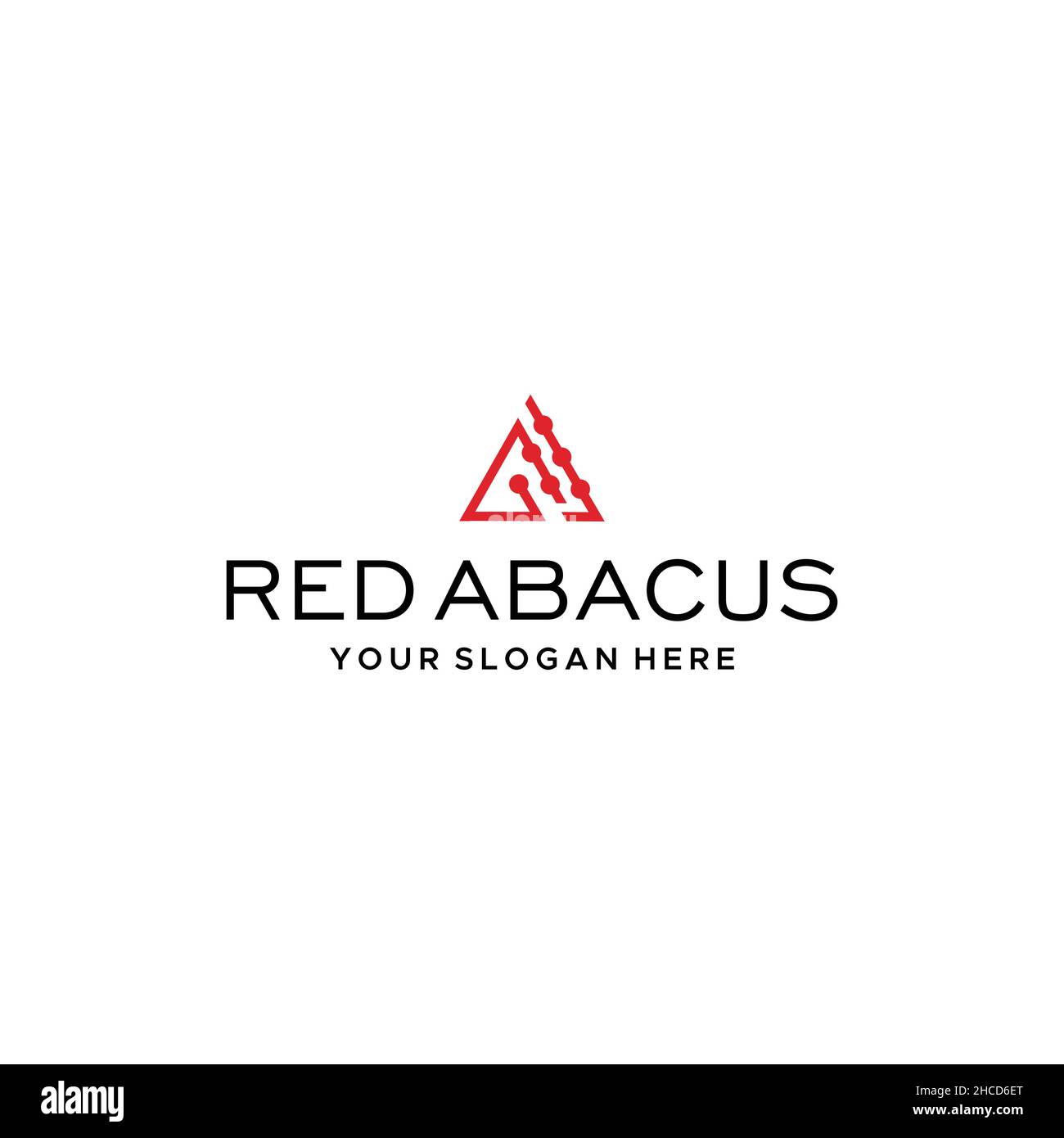 Minimalist design RED ABACUS triangle logo design Stock Vector