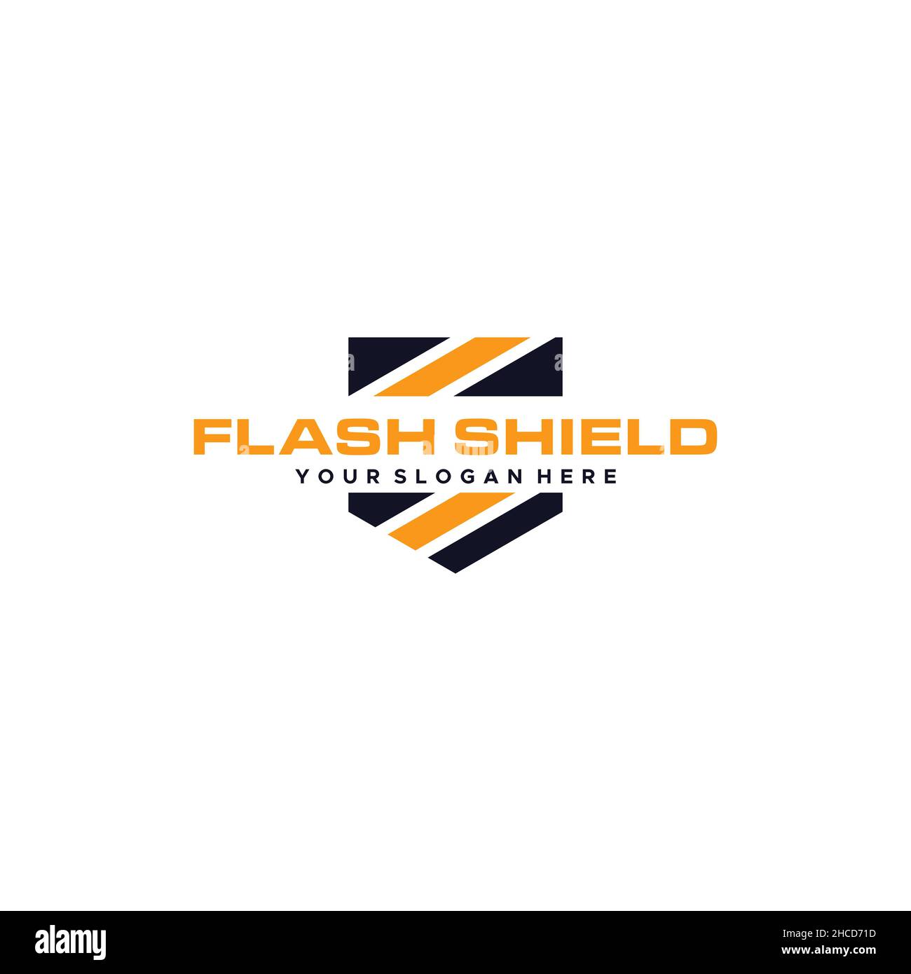 Modern colorful FLASH SHIELD protect logo design Stock Vector