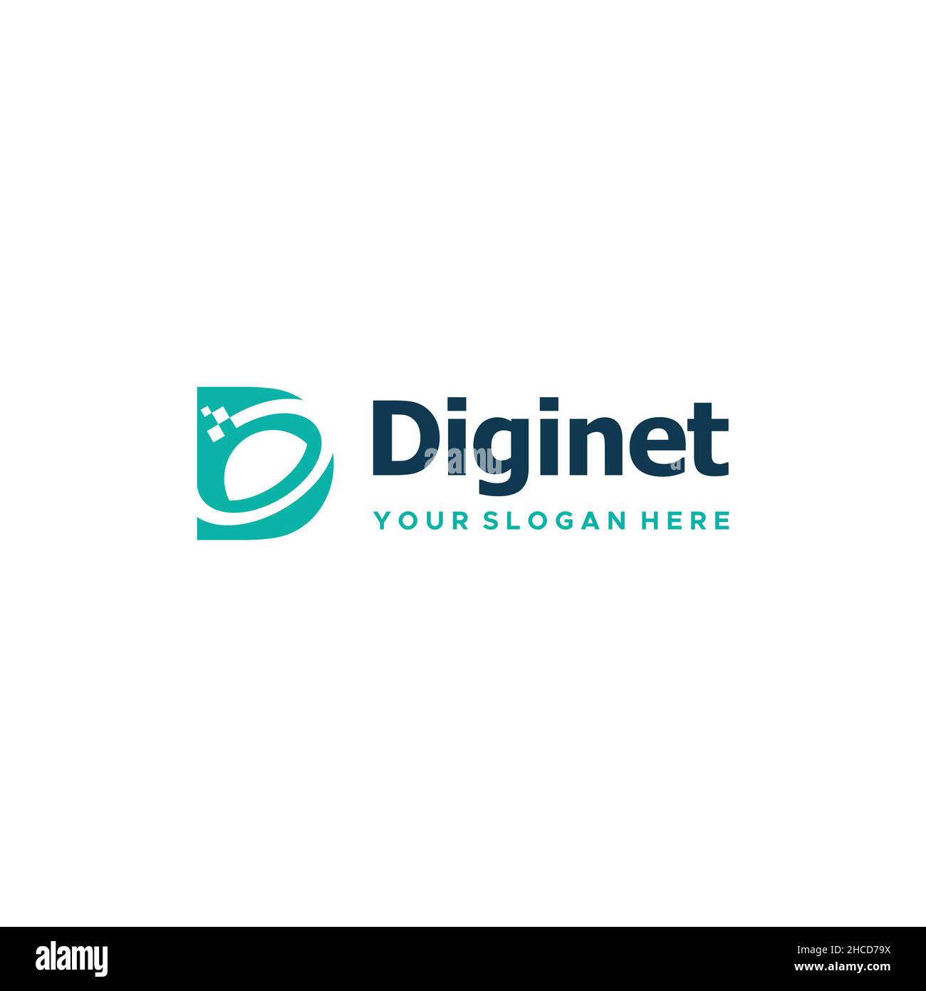 Minimalist design DIGI NET internet logo design Stock Vector