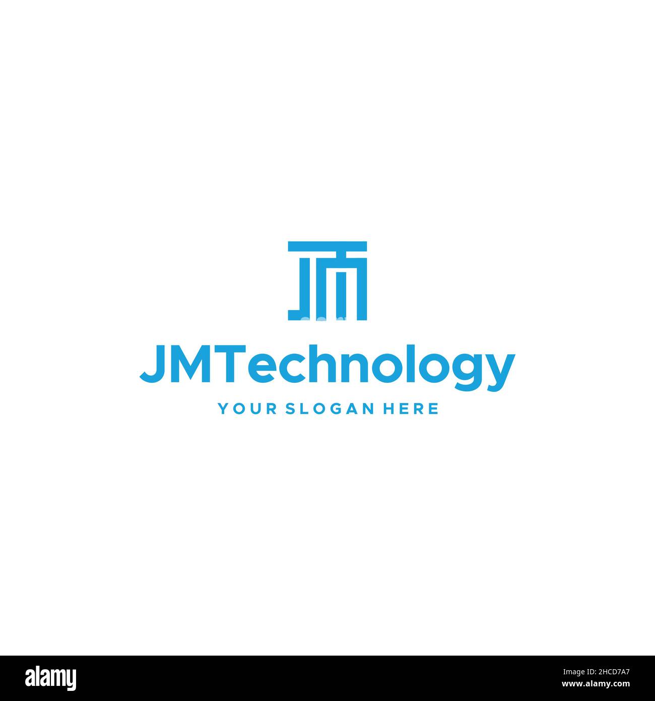 Flat initial JMT JMT TECHNOLOGY growth logo design Stock Vector