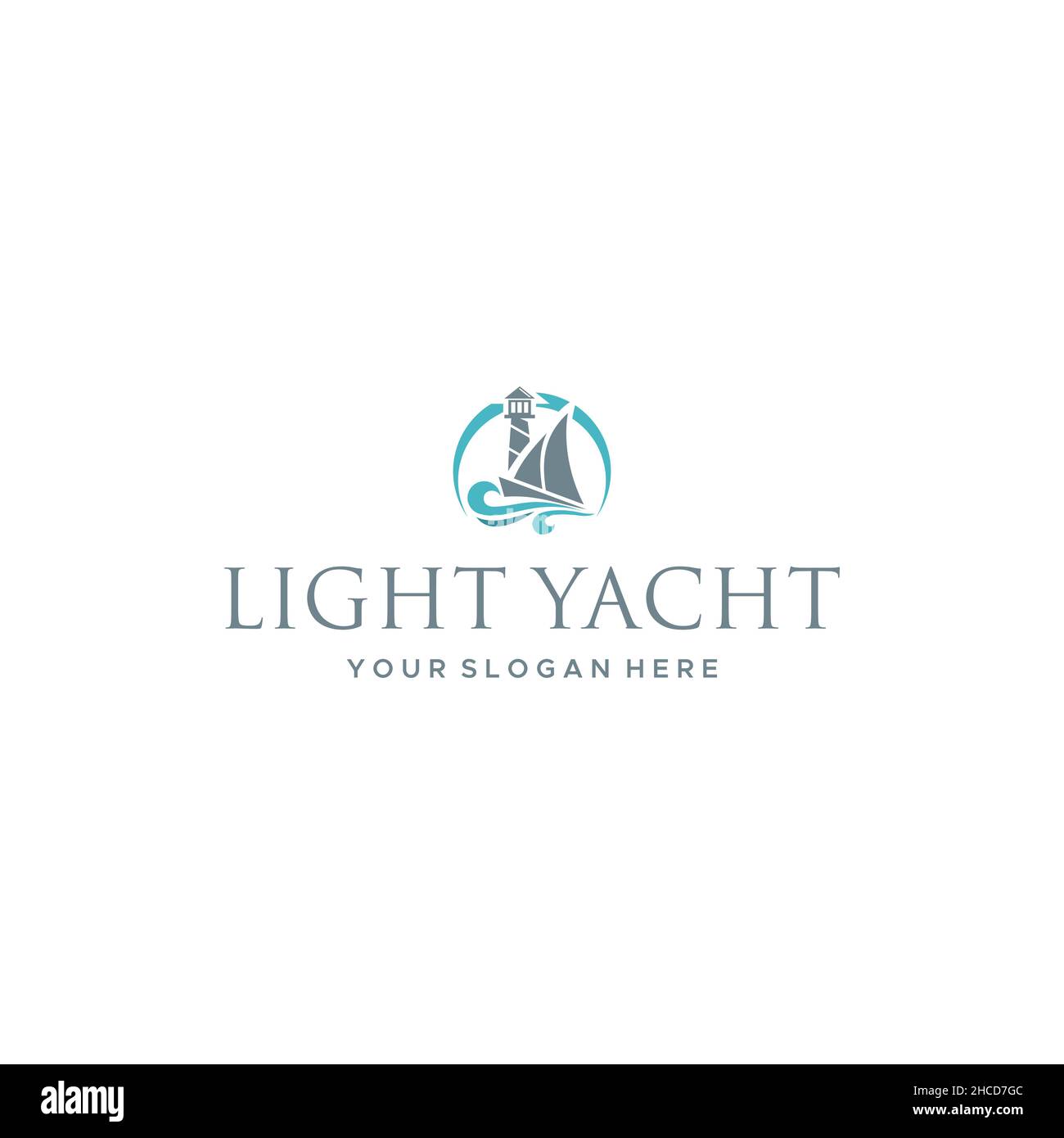 Modern design LIGHT YACTH protect logo design Stock Vector