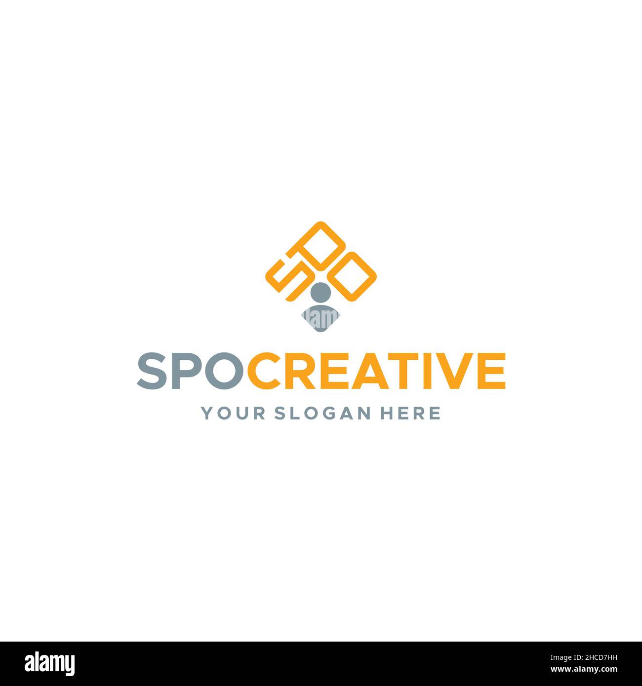 Modern initial SPO SPO CREATIVE human logo design Stock Vector Image ...