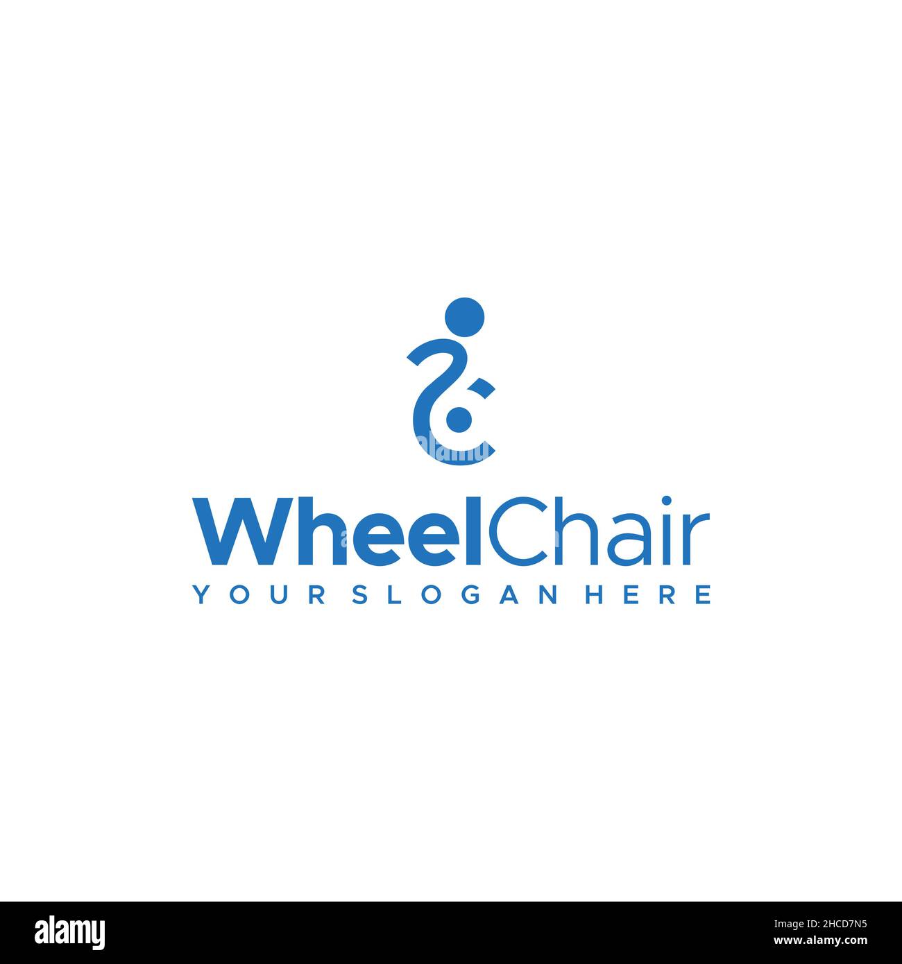 Modern design WHEEL CHAIR disable logo design Stock Vector