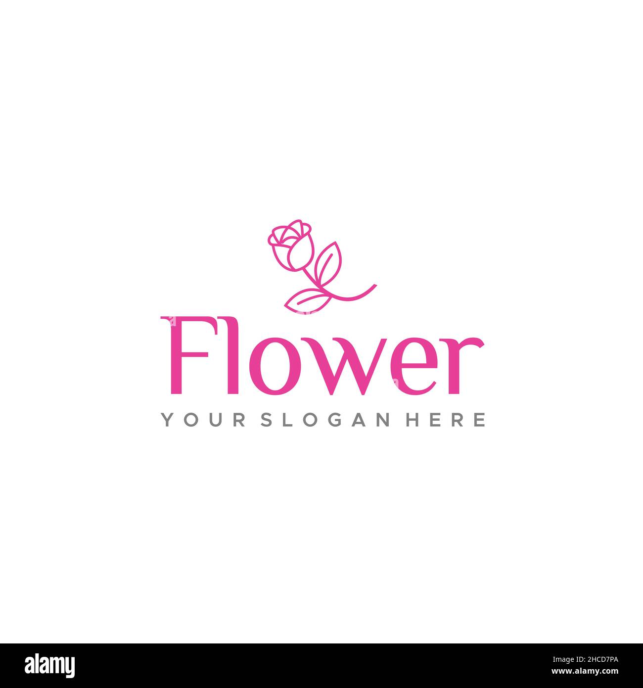 Modern design FLOWER rose beauty pink logo design Stock Vector Image