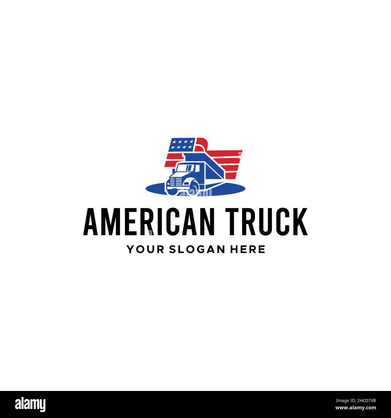 Modern colorful AMERICAN TRUCK car logo design Stock Vector