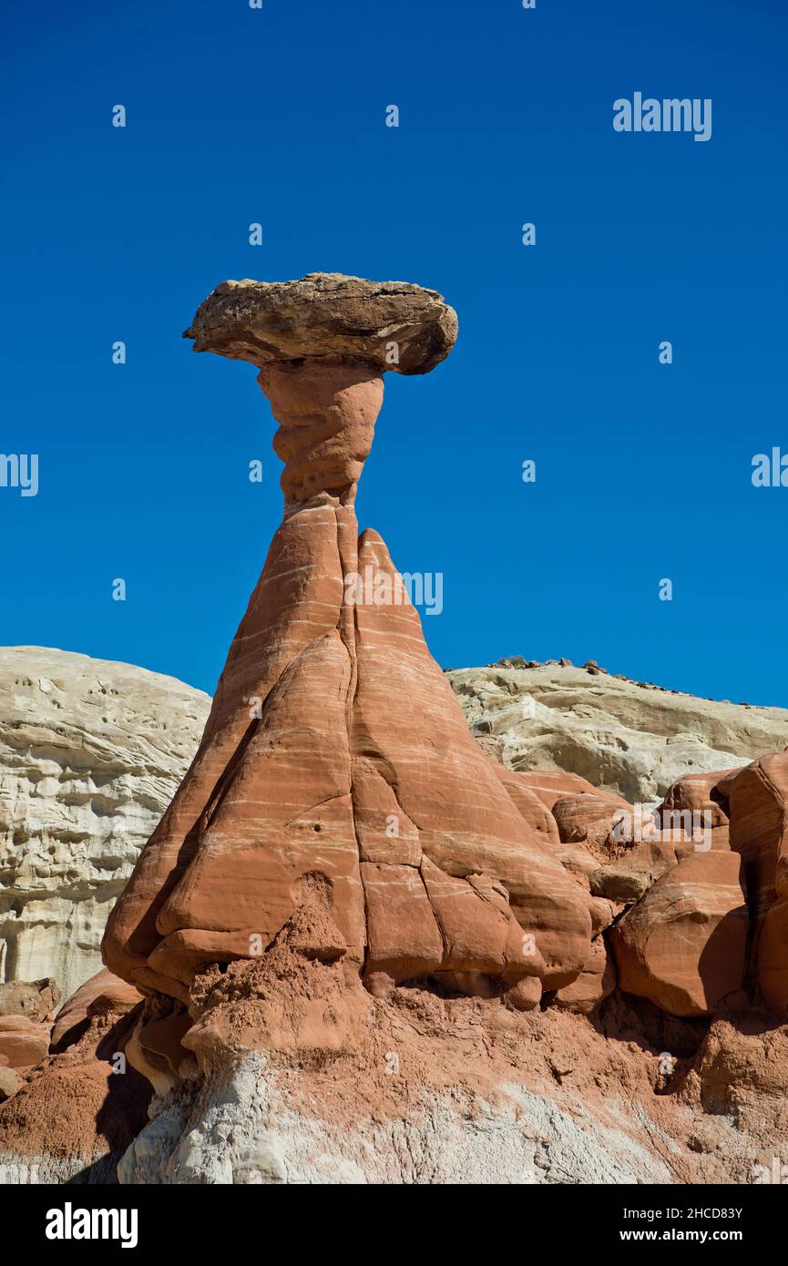 Sandstone Toadstool hoodoo, Grand Staircase - Escalante National Monument, Utah Stock Photo