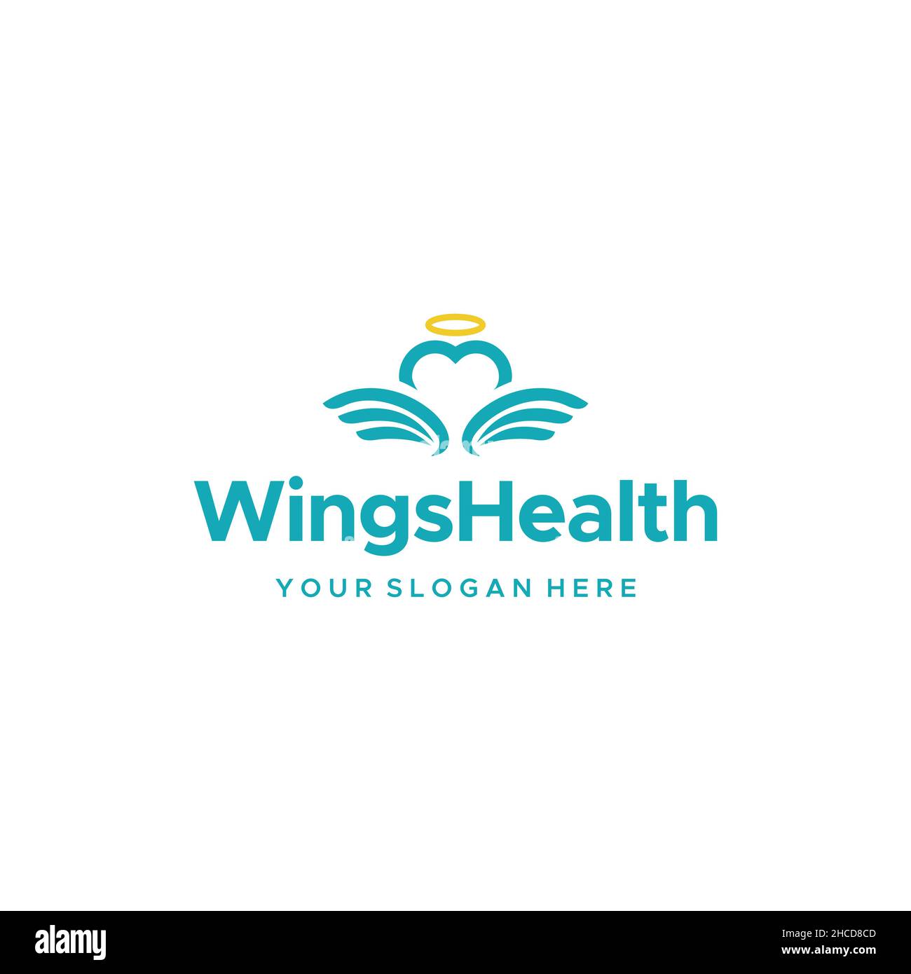 Modern design WINGS HEALTH self care logo design Stock Vector Image