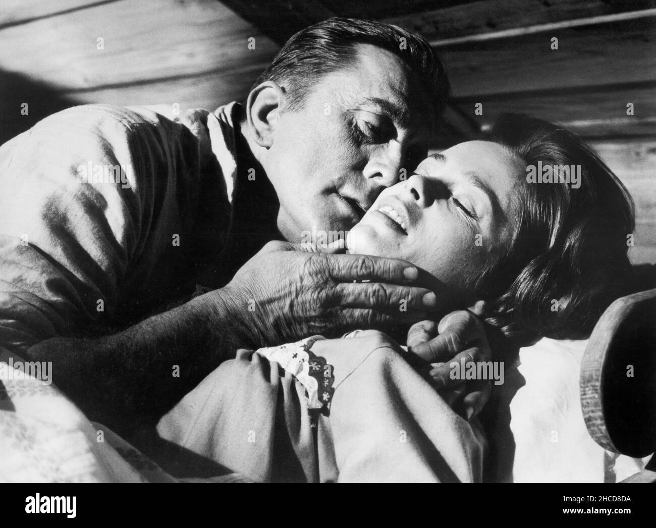 Kirk Douglas, Ulla Jacobsson, on-set of the British film, 'The Heroes of Telemark', The Rank Organisation, Columbia Pictures, 1965 Stock Photo