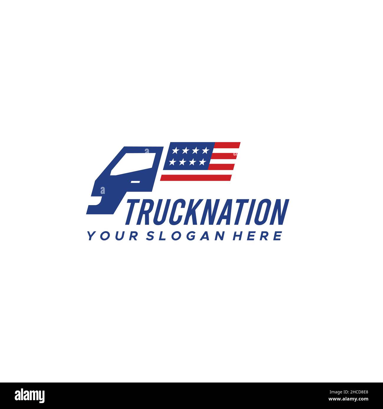 Modern colorful TRUCK NATION car logo design  Stock Vector