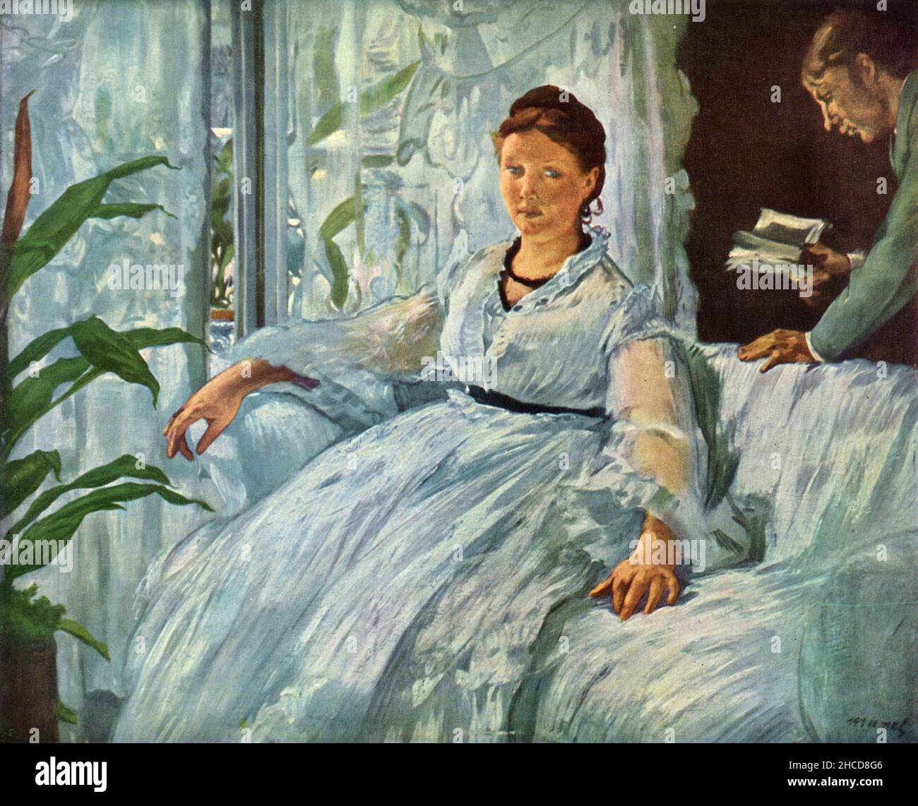 The Reading by Edouard Manet. The subject is Manet's wife Suzanne Leenhoff Stock Photo