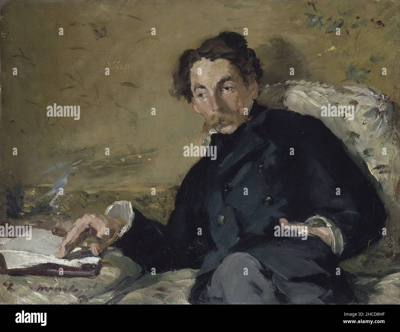Portrait of Stéphane Mallarmé by Edouard Manet, a painting of the poet Stéphane Mallarmé Stock Photo