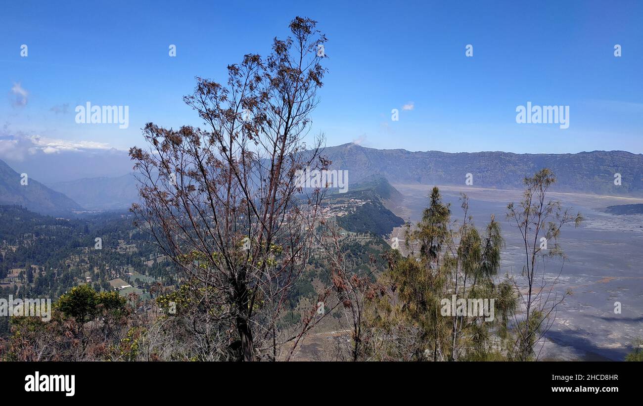 The beauty of Mount Bromo in the Bromo Tengger Semeru National Park Stock Photo