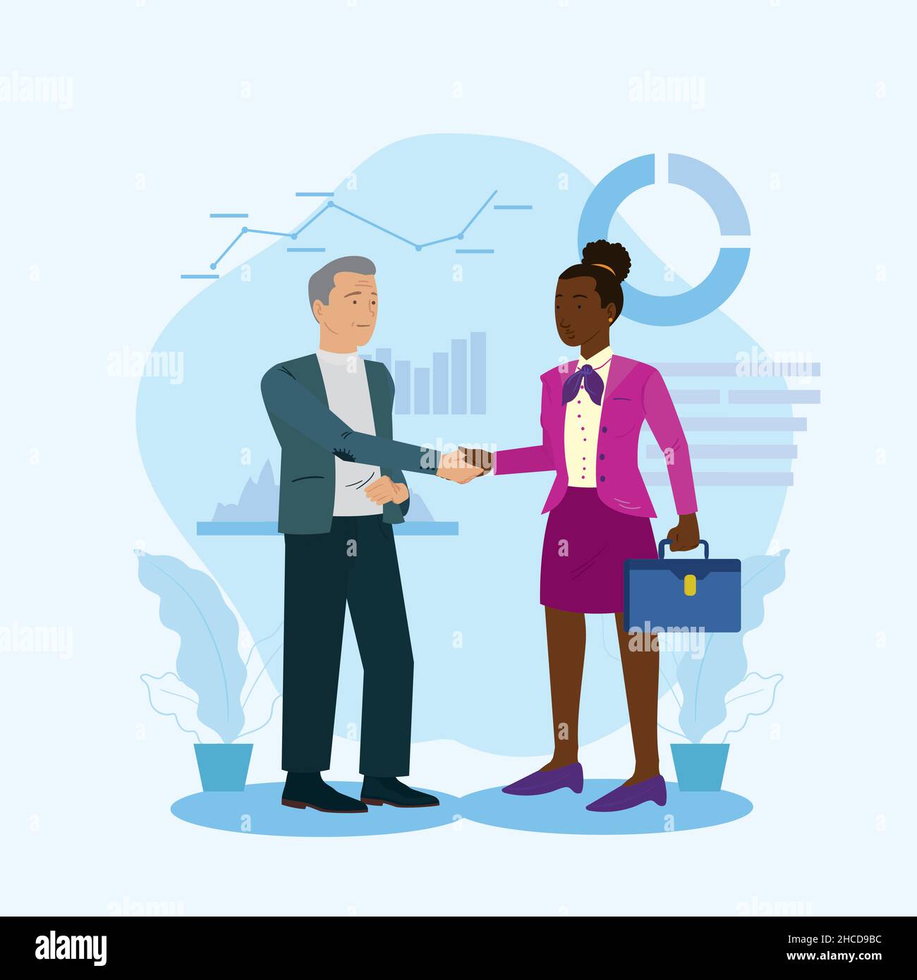 card of business people holding hands Stock Vector Image & Art - Alamy