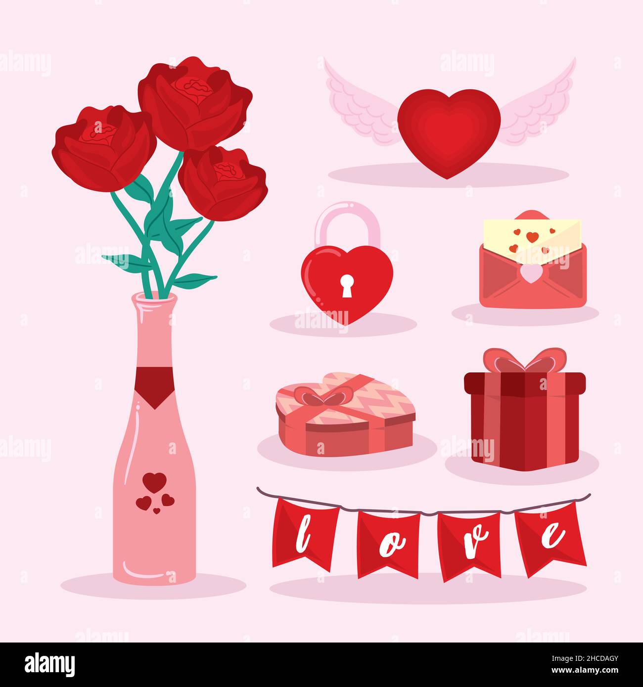 set of nine valentine day icons Stock Vector Image & Art - Alamy