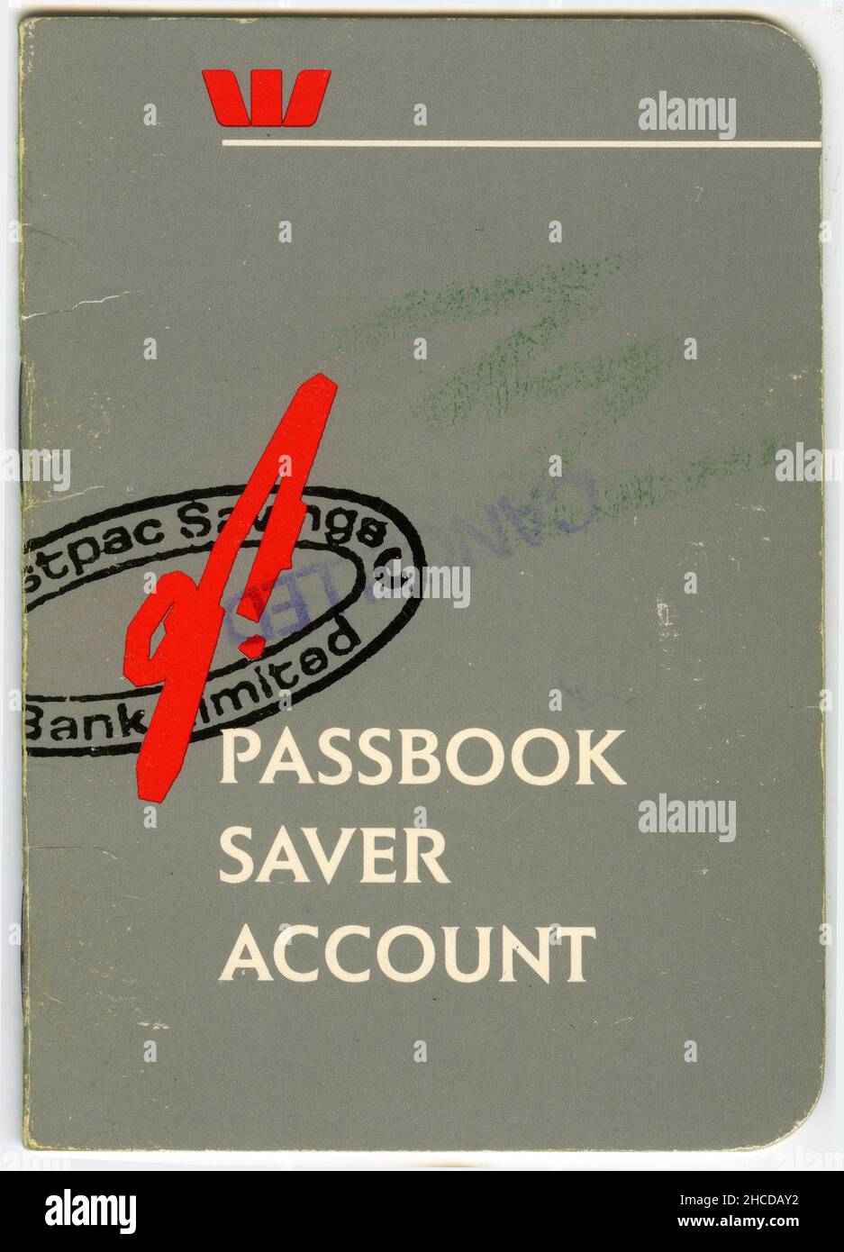 1980's design for a Westpac Bank Passbook Saver Account in Australia Stock Photo