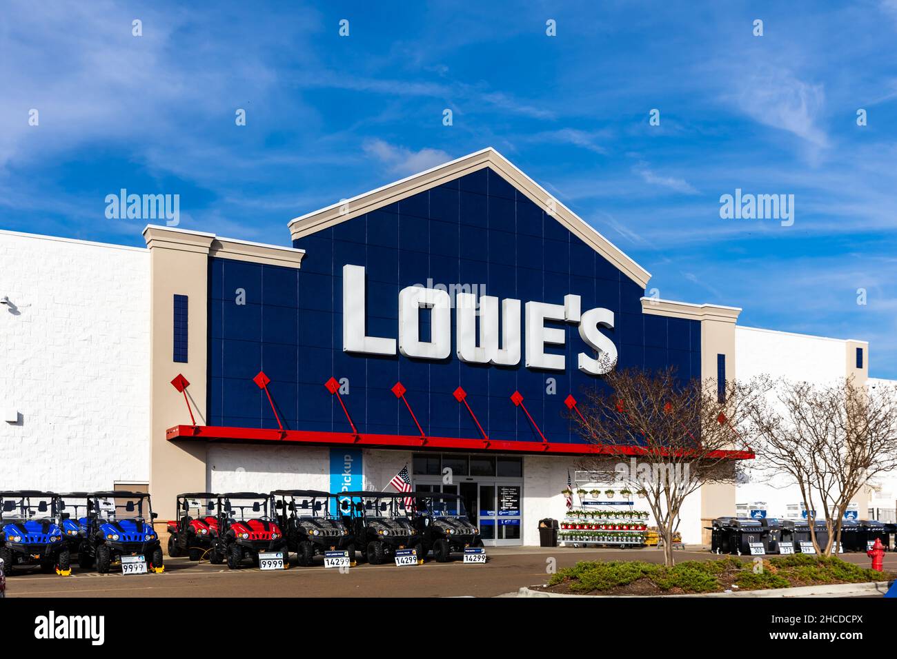 Flowood, MS - December 15, 2021: Lowe's is a retail chain of home improvement supply stores Stock Photo